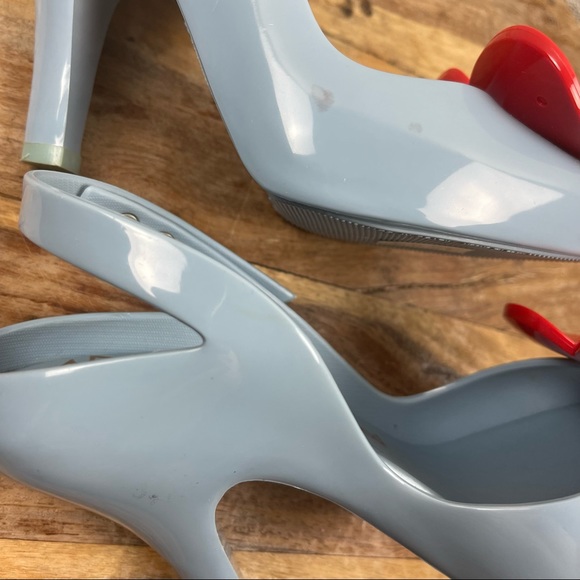 Melissa l Vivienne Westwood Anglomania Novelty Jelly Heart Peep Toe Pinup Heels - Picture 11 of 14